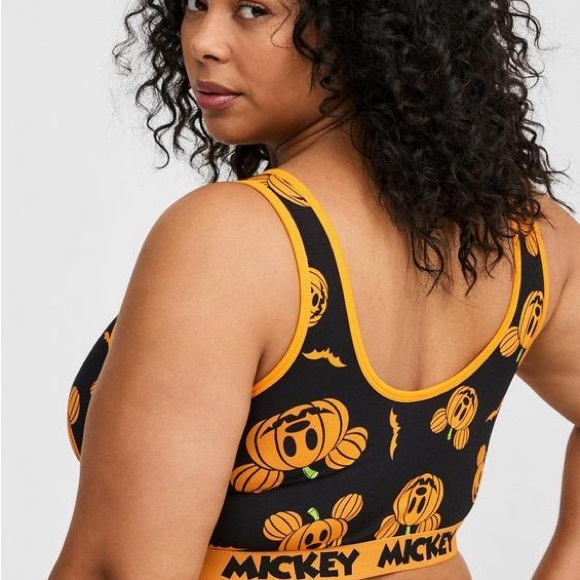 Torrid Black and Orange Mickey Pumpkin Sports Bra - Picture 4 of 9
